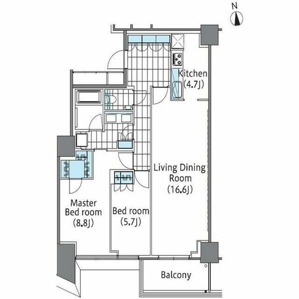 コンフォリア新宿イーストサイドタワー 3010｜東京都新宿区新宿６丁目(賃貸マンション2LDK・30階・84.75㎡)の写真 その2