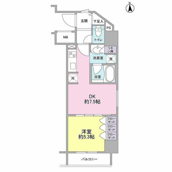 コンフォリア新宿御苑ＩＩ 1305｜東京都新宿区新宿１丁目(賃貸マンション1DK・13階・32.95㎡)の写真 その2