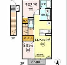 デッセ　リコ 203 ｜ 福岡県行橋市大字草野（賃貸アパート2LDK・2階・46.27㎡） その2