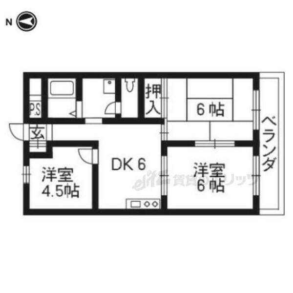 ビラキヨシ 307｜京都府向日市寺戸町北前田(賃貸マンション3DK・3階・46.00㎡)の写真 その2