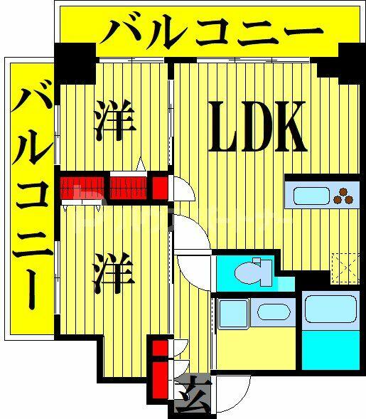 ドゥーエ東十条 805｜東京都北区中十条４丁目(賃貸マンション2LDK・8階・60.54㎡)の写真 その2