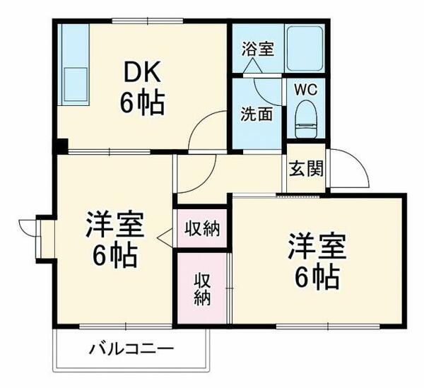 神奈川県秦野市平沢(賃貸アパート2DK・2階・43.42㎡)の写真 その2