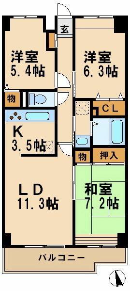 ヴェルドーレ青葉台 407｜神奈川県横浜市青葉区つつじが丘(賃貸マンション3LDK・4階・74.88㎡)の写真 その2
