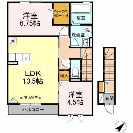 プランドール 201｜東京都江戸川区西葛西１丁目(賃貸アパート2LDK・2階・64.34㎡)の写真 その2