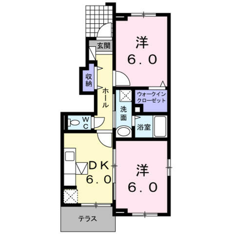 グレースヴィラ１ 101｜大分県杵築市大字杵築(賃貸アパート2DK・1階・45.89㎡)の写真 その2