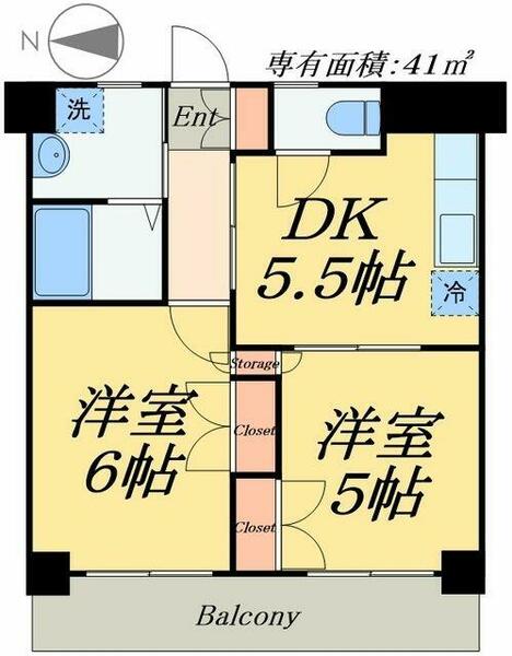 リバーシティ２１ 303｜東京都墨田区本所３丁目(賃貸マンション2DK・3階・41.00㎡)の写真 その2