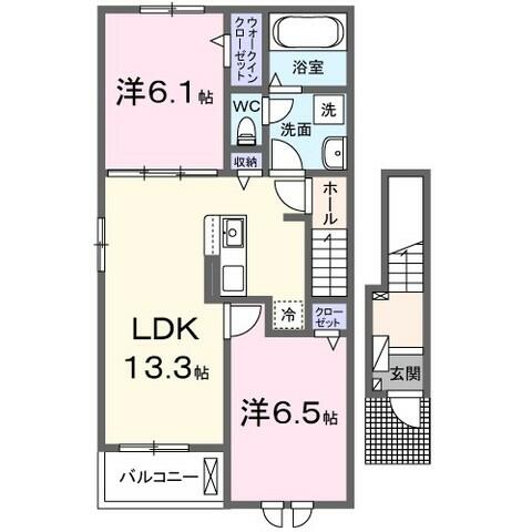 プレミアム３０番館 201｜大分県中津市大字下宮永(賃貸アパート2LDK・2階・59.58㎡)の写真 その2