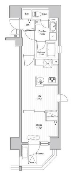 神宮北参道レジデンス 203｜東京都渋谷区千駄ヶ谷３丁目(賃貸マンション1LDK・2階・33.63㎡)の写真 その2