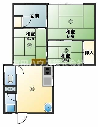 Ｉ様借家 1｜和歌山県有田市箕島(賃貸テラスハウス3DK・--・44.87㎡)の写真 その2