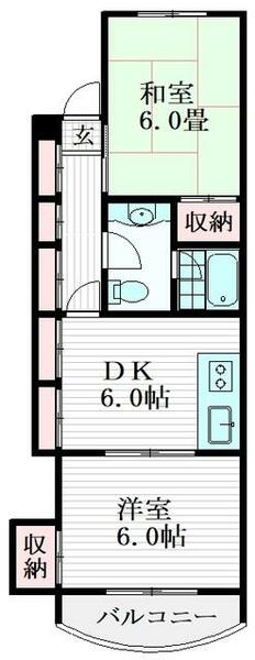 久里浜シーサイドテラス｜神奈川県横須賀市久里浜７丁目(賃貸マンション2DK・3階・41.98㎡)の写真 その2