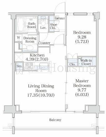 東京都新宿区住吉町(賃貸マンション2LDK・5階・55.54㎡)の写真 その2