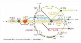 プラウドフラット中野 432 ｜ 東京都中野区中野５丁目（賃貸マンション1K・4階・25.23㎡） その4