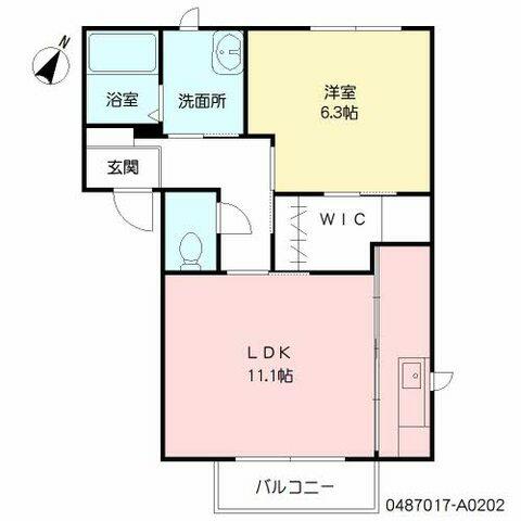 モスティサーク　１ 102｜大分県大分市畑中３丁目(賃貸アパート1LDK・1階・45.13㎡)の写真 その2