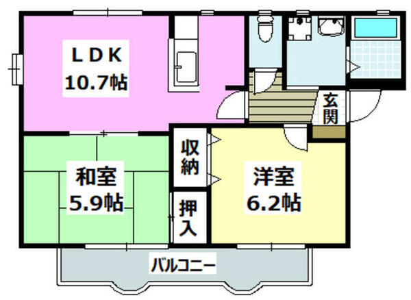 ラフォーレ弥生 201｜大阪府茨木市耳原１丁目(賃貸アパート2LDK・2階・51.00㎡)の写真 その2