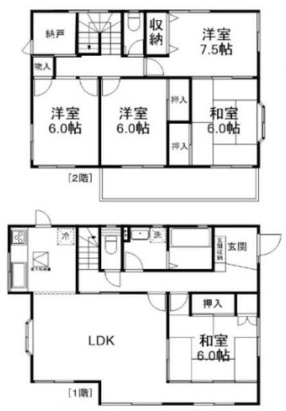 みやぎ台戸建｜千葉県船橋市みやぎ台２丁目(賃貸一戸建5LDK・--・124.20㎡)の写真 その2