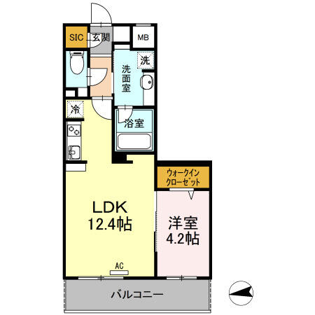 愛媛県松山市持田町２丁目(賃貸マンション1LDK・3階・41.73㎡)の写真 その2