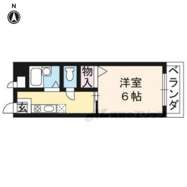 京都府京都市北区大宮南田尻町(賃貸アパート1K・2階・20.46㎡)の写真 その2