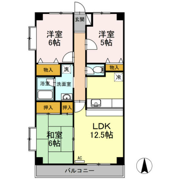 グランシャリオ｜神奈川県川崎市宮前区有馬６丁目(賃貸マンション3LDK・1階・68.67㎡)の写真 その2