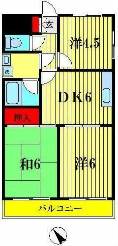 ツインズＡ 101｜埼玉県草加市金明町(賃貸マンション3DK・1階・50.04㎡)の写真 その2