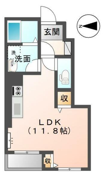リンバ｜香川県高松市高松町(賃貸アパート1R・1階・32.72㎡)の写真 その2