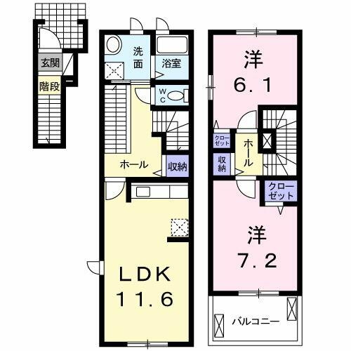 愛知県春日井市東野町５丁目(賃貸アパート2LDK・2階・66.16㎡)の写真 その2