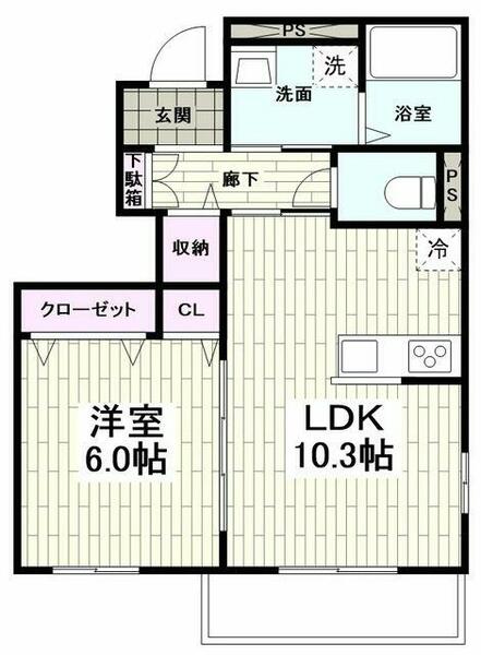 神奈川県鎌倉市大町６丁目(賃貸アパート1LDK・1階・41.93㎡)の写真 その2