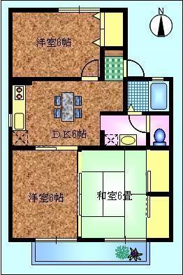 アメニティハイツ｜佐賀県佐賀市鍋島２丁目(賃貸アパート3DK・2階・53.00㎡)の写真 その2