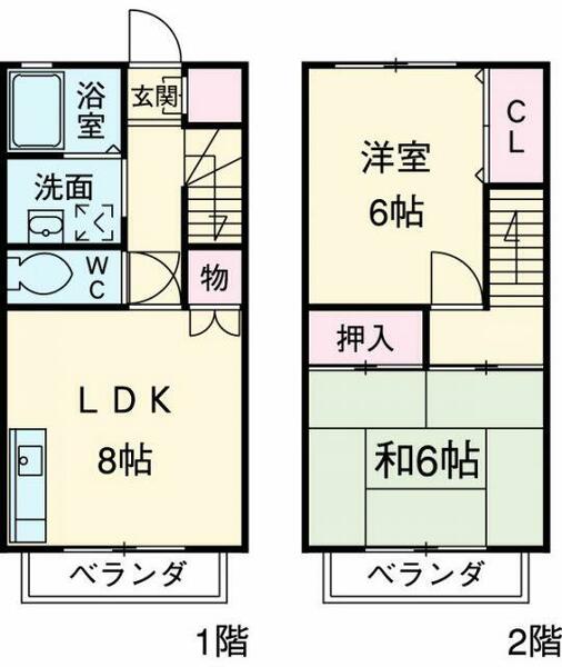 東京都八王子市西片倉３丁目(賃貸テラスハウス2LDK・--・46.00㎡)の写真 その2