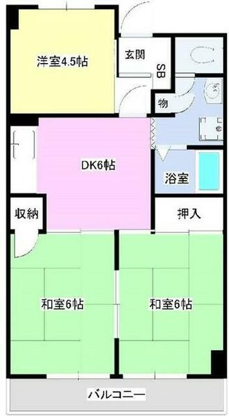 大阪府藤井寺市藤井寺２丁目(賃貸マンション3DK・2階・50.42㎡)の写真 その2