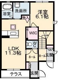 シャーメゾン小泉Ａ棟 105｜愛媛県今治市小泉４丁目(賃貸アパート1LDK・1階・44.55㎡)の写真 その2