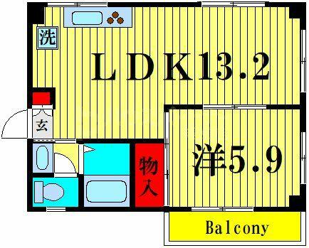 浅賀コーポ 301｜東京都足立区花畑１丁目(賃貸マンション1LDK・3階・38.16㎡)の写真 その2