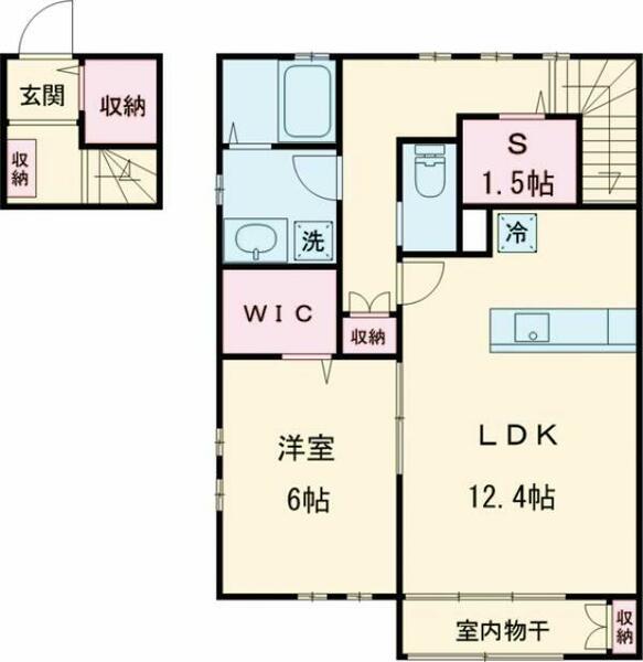 メゾン　リエール 202｜東京都調布市国領町４丁目(賃貸アパート1SLDK・2階・61.69㎡)の写真 その2