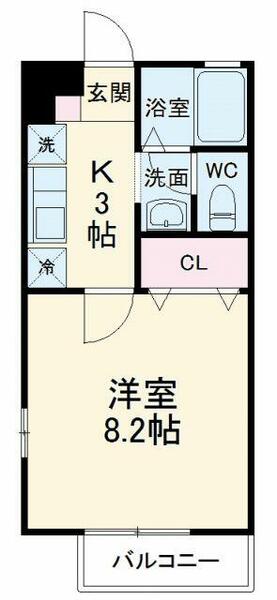 神奈川県川崎市中原区下小田中２丁目(賃貸アパート1K・1階・26.93㎡)の写真 その2