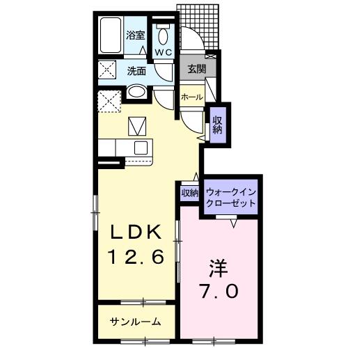 ディアコート船屋Ⅳ 105｜愛媛県西条市船屋甲(賃貸アパート1LDK・1階・50.08㎡)の写真 その2