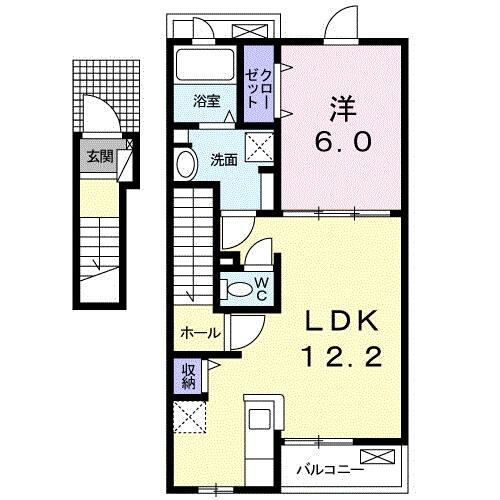 アモーレ周布Ⅰ 202｜愛媛県西条市周布(賃貸アパート1LDK・2階・46.90㎡)の写真 その2