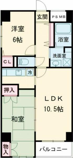 フォレステージュ天神 211｜福岡県福岡市中央区長浜１丁目(賃貸マンション2LDK・2階・60.60㎡)の写真 その2