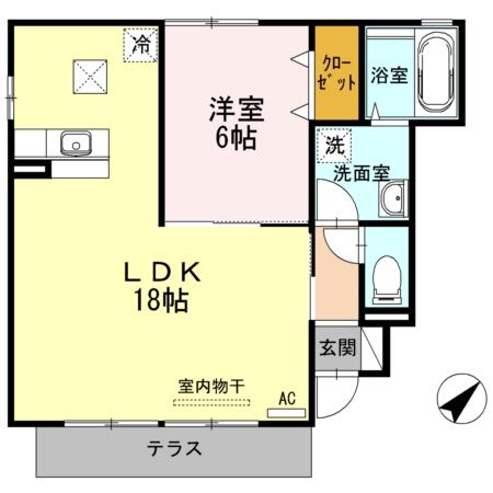 エスポワールＭＡＮＡＢＥＡ棟 101｜愛媛県今治市馬越町２丁目(賃貸アパート1LDK・1階・56.36㎡)の写真 その2