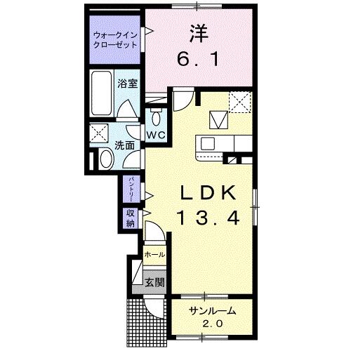 サリーレＫⅢ 106｜愛媛県西条市船屋甲(賃貸アパート1LDK・1階・50.49㎡)の写真 その2