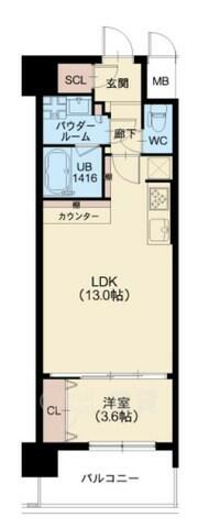 スプランディッド福島ＷＥＳＴ 1006｜大阪府大阪市福島区海老江８丁目(賃貸マンション1LDK・10階・40.70㎡)の写真 その2