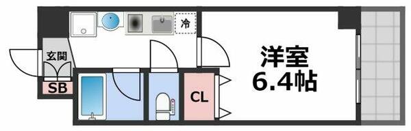 ペンペック｜大阪府大阪市東成区東中本２丁目(賃貸マンション1K・4階・21.42㎡)の写真 その2