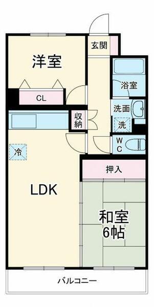 千葉県柏市常盤台(賃貸マンション2LDK・1階・56.84㎡)の写真 その2
