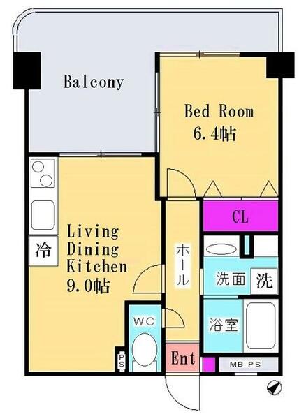 Ｋ．Ｓ柿生 602｜神奈川県川崎市麻生区上麻生５丁目(賃貸マンション1LDK・6階・38.78㎡)の写真 その2