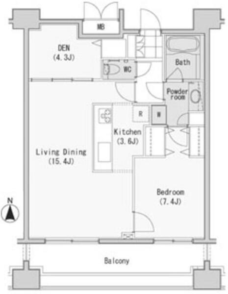 レジディア西麻布 1102｜東京都港区西麻布４丁目(賃貸マンション1SLDK・11階・65.73㎡)の写真 その2