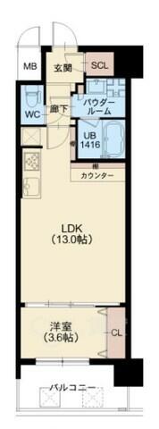 スプランディッド福島ＷＥＳＴ 405｜大阪府大阪市福島区海老江８丁目(賃貸マンション1LDK・4階・40.70㎡)の写真 その2