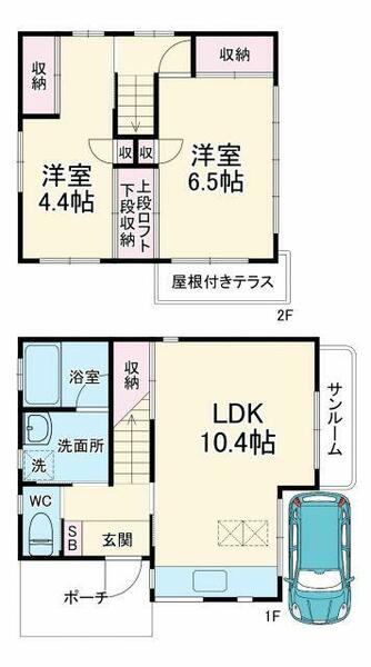 千葉県船橋市前貝塚町(賃貸一戸建2LDK・--・54.65㎡)の写真 その2