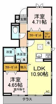 雅 103｜東京都江戸川区鹿骨５丁目(賃貸アパート2LDK・1階・48.23㎡)の写真 その2