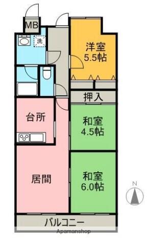 エアーズ港町｜愛媛県新居浜市港町(賃貸マンション3LDK・7階・66.26㎡)の写真 その2