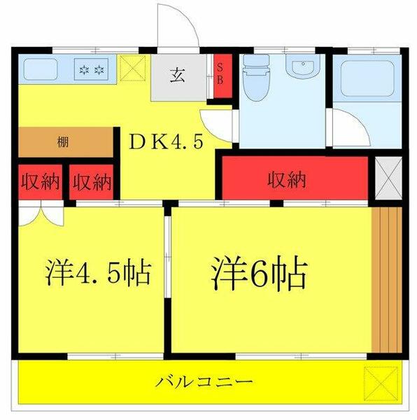 コーポフローラ｜東京都北区滝野川７丁目(賃貸アパート2DK・2階・35.84㎡)の写真 その2