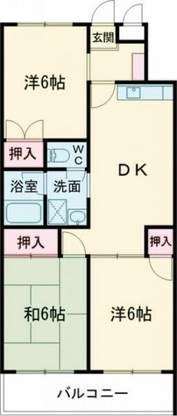 ラフォーレ武蔵野 403｜東京都立川市上砂町５丁目(賃貸マンション3DK・4階・58.32㎡)の写真 その2