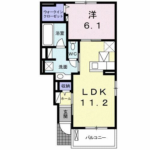 プランドールＢ｜茨城県つくば市花畑１丁目(賃貸アパート1LDK・1階・44.18㎡)の写真 その2